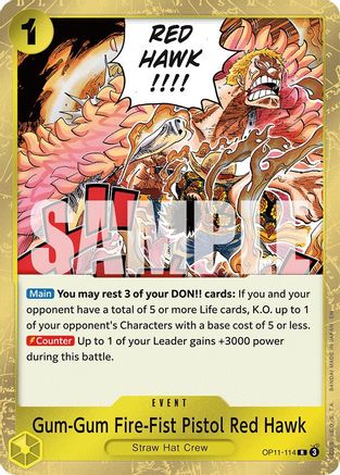 Gum-Gum Fire-Fist Pistol Red Hawk (OP11-114) Foil