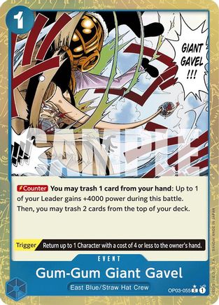 Gum-Gum Giant Gavel (Textured Foil) (OP03-055) Foil