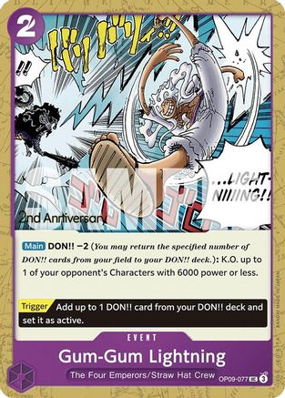 Gum-Gum Lightning (OP09-077) 2nd Anniversary Tournament Cards