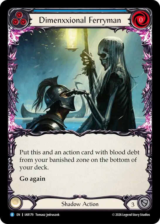 Dimenxxional Ferryman (Blue) (IAR179) Rainbow Foil - Usurp the Shadow Throne