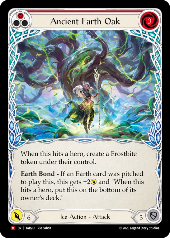 Ancient Earth Oak (Red) (IAR261) Rainbow Foil - Usurp the Shadow Throne