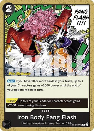 Iron Body Fang Flash (OP08-095) Pre-Release Cards