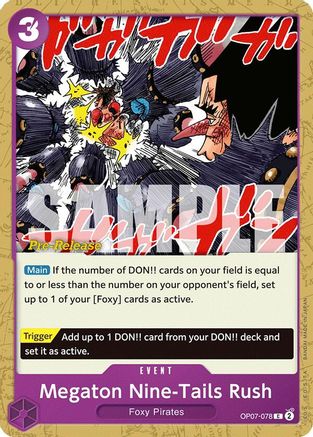 Megaton Nine-Tails Rush (OP07-078) Pre-Release Cards