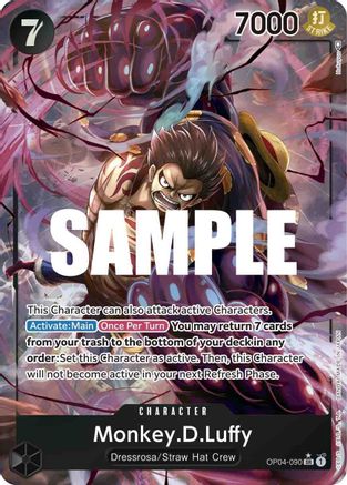 Monkey.D.Luffy (Alternate Art) (OP04-090) Foil