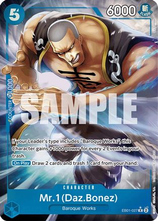 Mr.1 (Daz.Bonez) (Alternate Art) (EB01-027) Foil