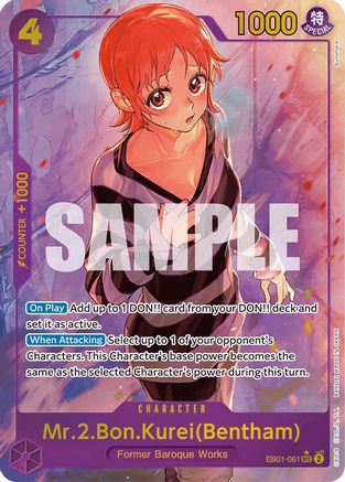Mr.2.Bon.Kurei (Bentham) (Alternate Art) (EB01-061) Foil