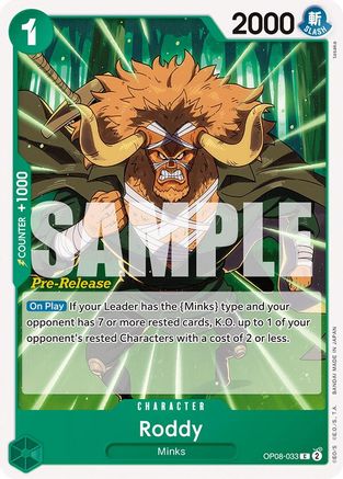 Roddy (OP08-033) Pre-Release Cards