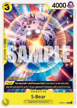 S-Bear (OP08-113) Pre-Release Cards