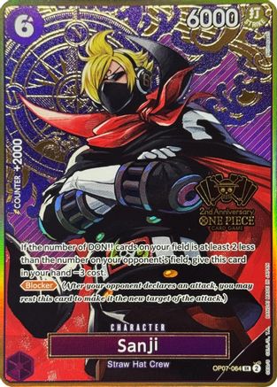 Sanji (One Piece Japanese Version 2nd Anniversary Set) (OP07-064) Foil