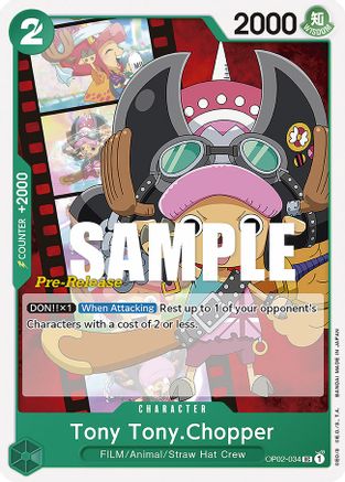 Tony Tony.Chopper (OP02-034) Pre-Release Cards