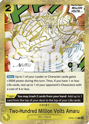 Two-Hundred Million Volts Amaru (Jolly Roger Foil) (OP05-115) Foil