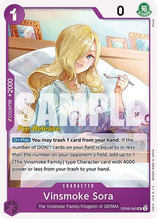 Vinsmoke Sora (OP06-063) Pre-Release Cards