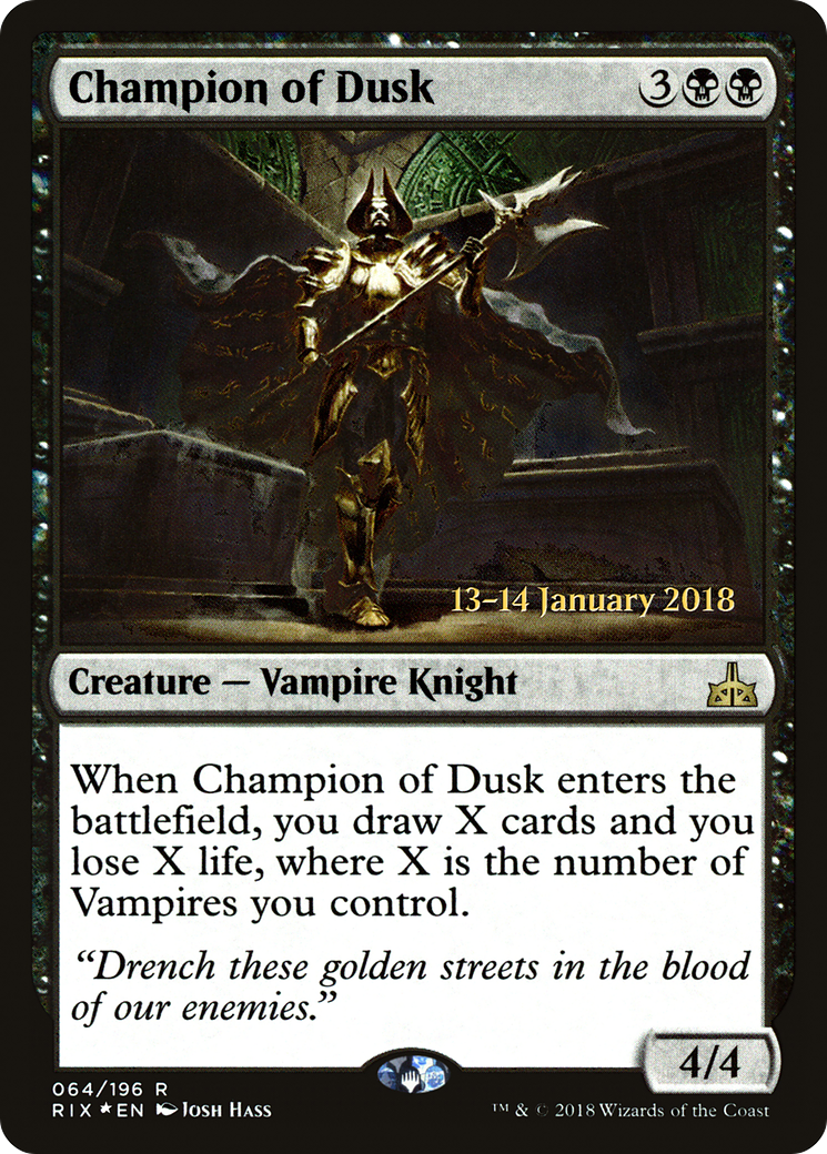 Champion of Dusk [Rivals of Ixalan Prerelease Promos] | Silver Goblin