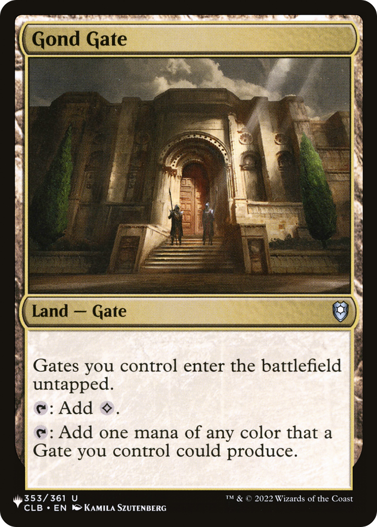 Gond Gate (CLB-353) - The List