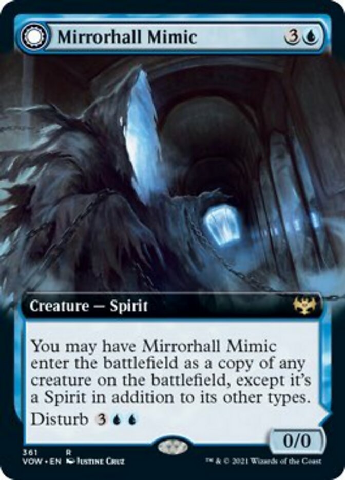 Mirrorhall Mimic // Ghastly Mimicry (Extended Art) [Innistrad: Crimson Vow] Foil