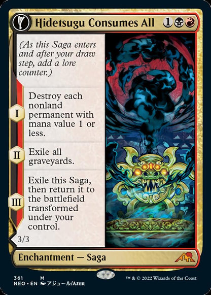Hidetsugu Consumes All // Vessel of the All-Consuming (Showcase) (361) Foil - Kamigawa: Neon Dynasty