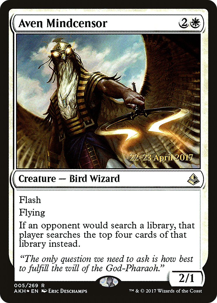 Aven Mindcensor [Amonkhet Prerelease Promos] | Silver Goblin