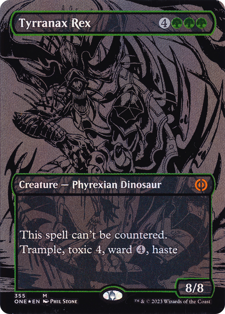 Tyrranax Rex (Oil Slick Raised Foil) [Phyrexia: All Will Be One] | Silver Goblin