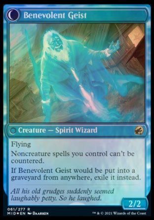 Malevolent Hermit // Benevolent Geist (61s) Foil - Innistrad: Midnight Hunt Promos