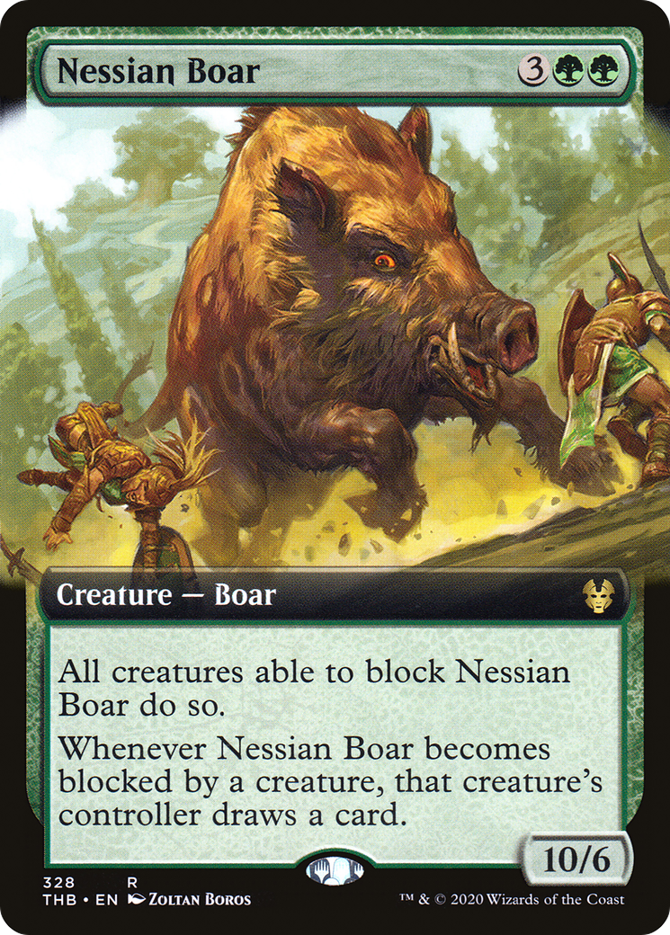 Nessian Boar (Extended Art) (328) - Theros Beyond Death