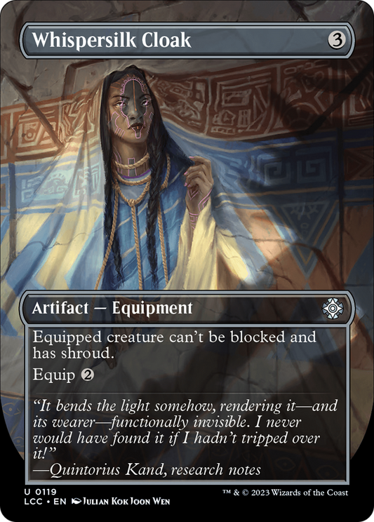 Whispersilk Cloak (Borderless) [The Lost Caverns of Ixalan Commander] Foil