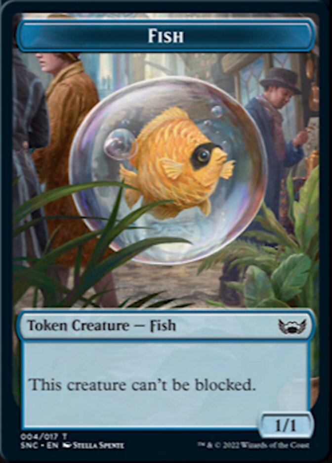 Fish // Wizard Double-Sided Token [Streets of New Capenna Tokens] | Silver Goblin