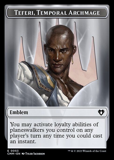 Human Soldier // Emblem - Teferi, Temporal Archmage Double-Sided Token [Commander Masters Tokens] | Silver Goblin