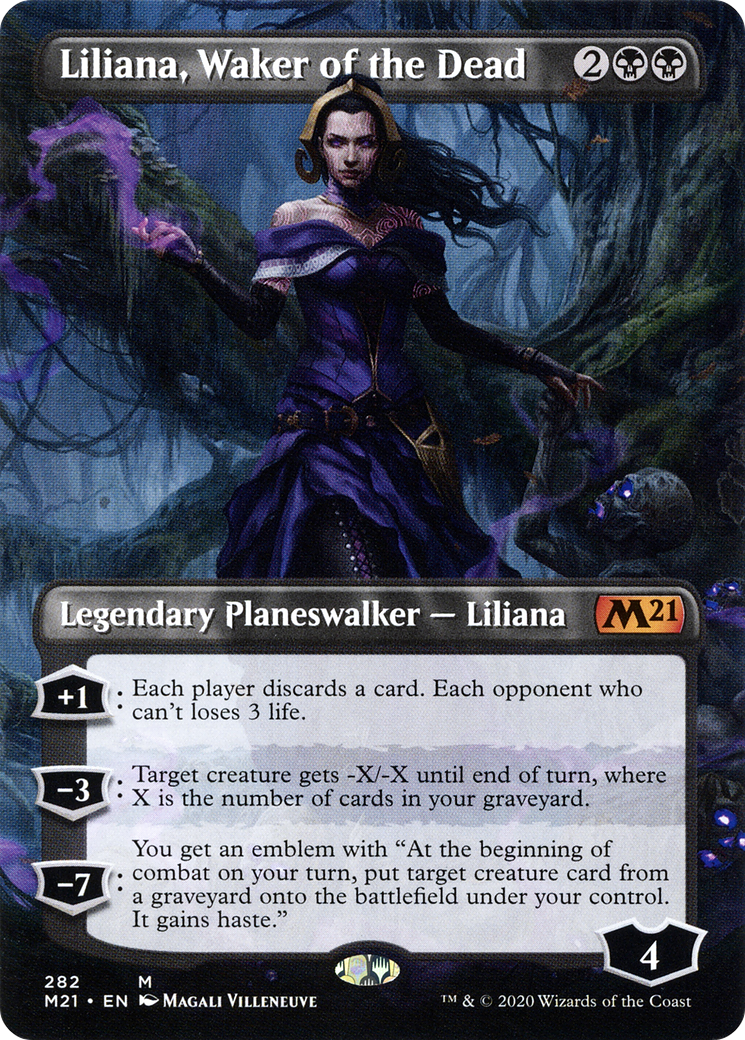 Liliana, Waker of the Dead (Borderless) (282) Foil - Core Set 2021
