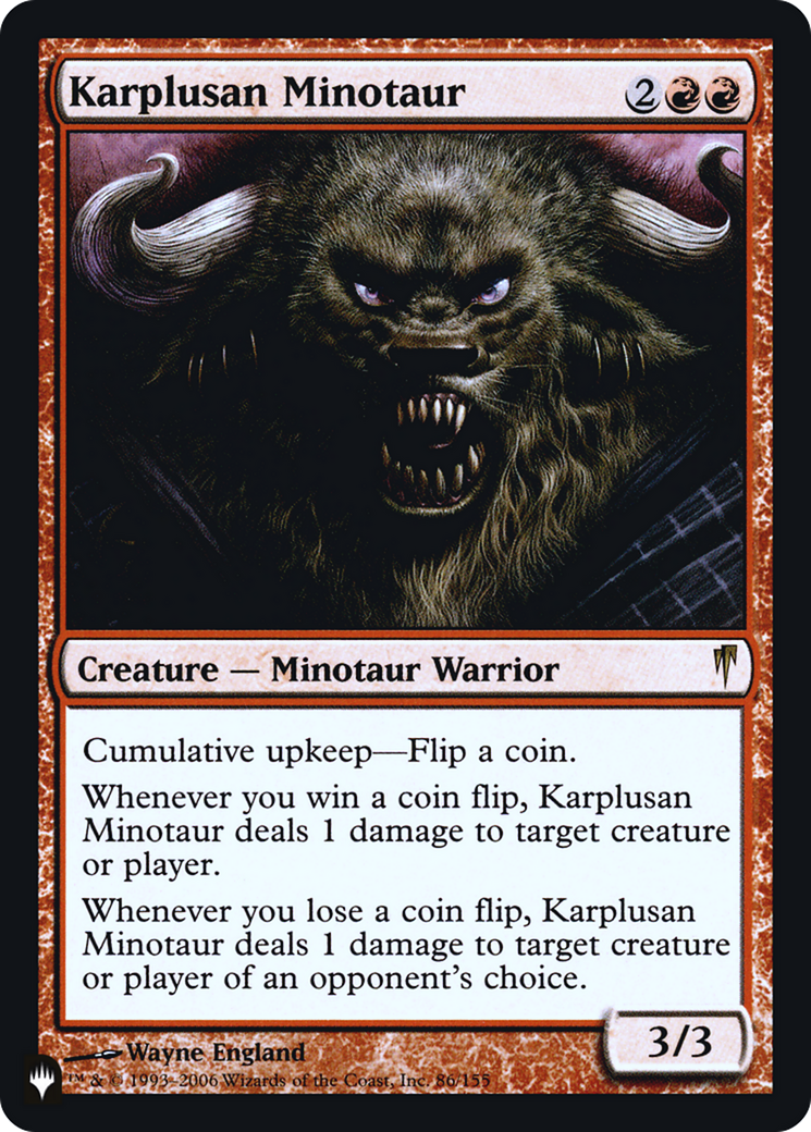 Karplusan Minotaur (CSP-86) Foil - The List