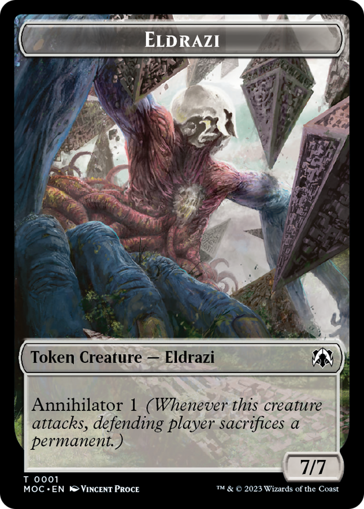 Eldrazi // Angel (4) Double-Sided Token [March of the Machine Commander Tokens] | Silver Goblin