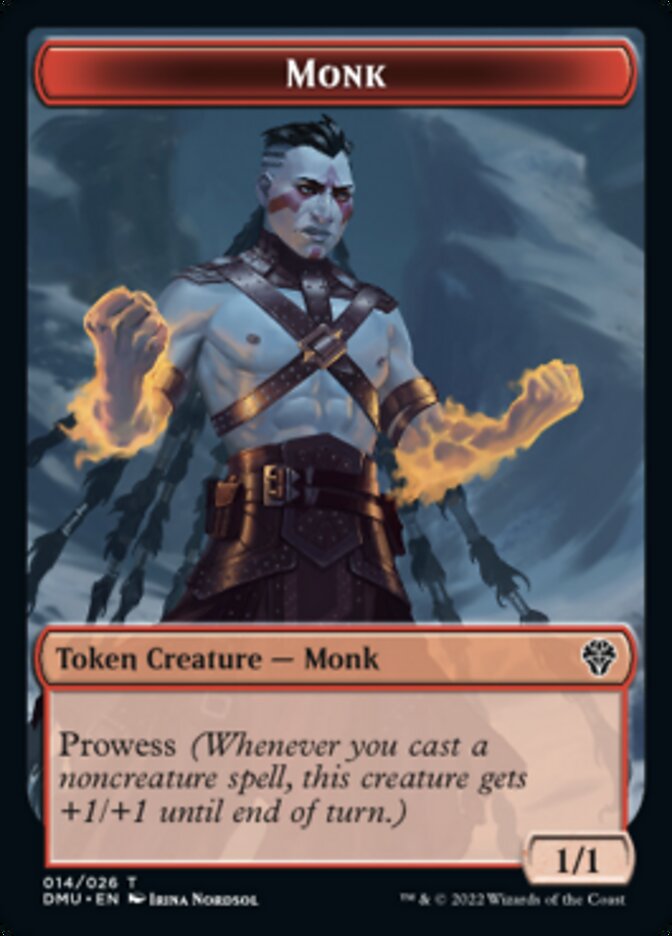 Bird (002) // Monk Double-Sided Token [Dominaria United Tokens] | Silver Goblin