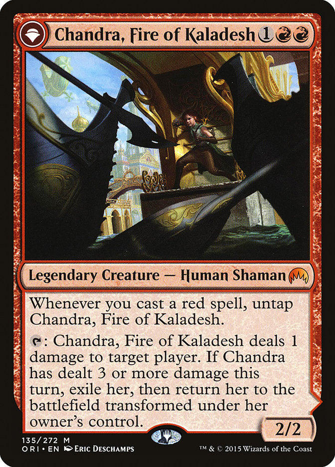 Chandra, Fire of Kaladesh // Chandra, Roaring Flame [Magic Origins] Foil