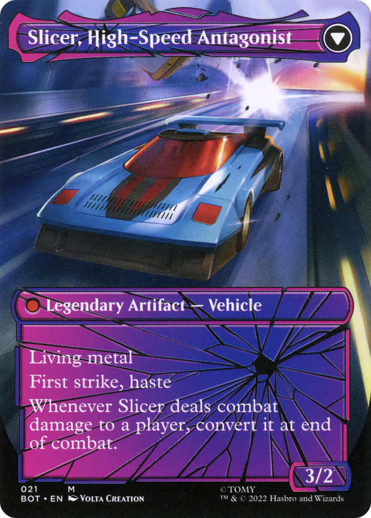 Slicer, Hired Muscle // Slicer, High-Speed Antagonist (Shattered Glass) (021) - Transformers