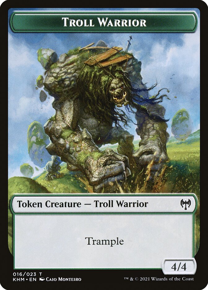 Treasure // Troll Warrior Double-Sided Token [Kaldheim Tokens] | Silver Goblin