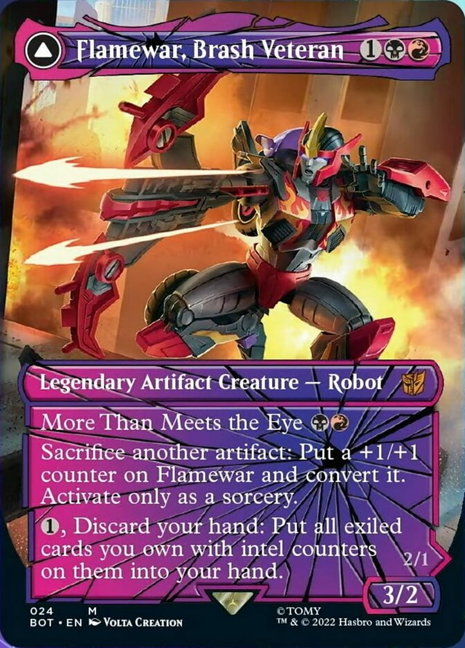 Flamewar, Brash Veteran // Flamewar, Streetwise Operative (024) Foil - Transformers