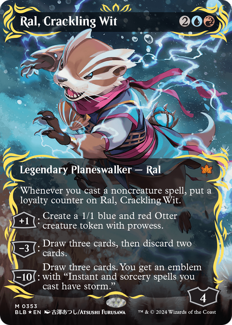 Ral, Crackling Wit (Borderless) (Raised Foil) [Bloomburrow] | Silver Goblin