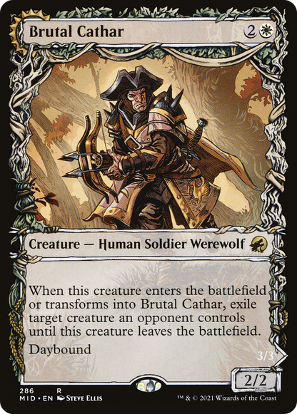 Brutal Cathar // Moonrage Brute (Showcase) (286) - Innistrad: Midnight Hunt