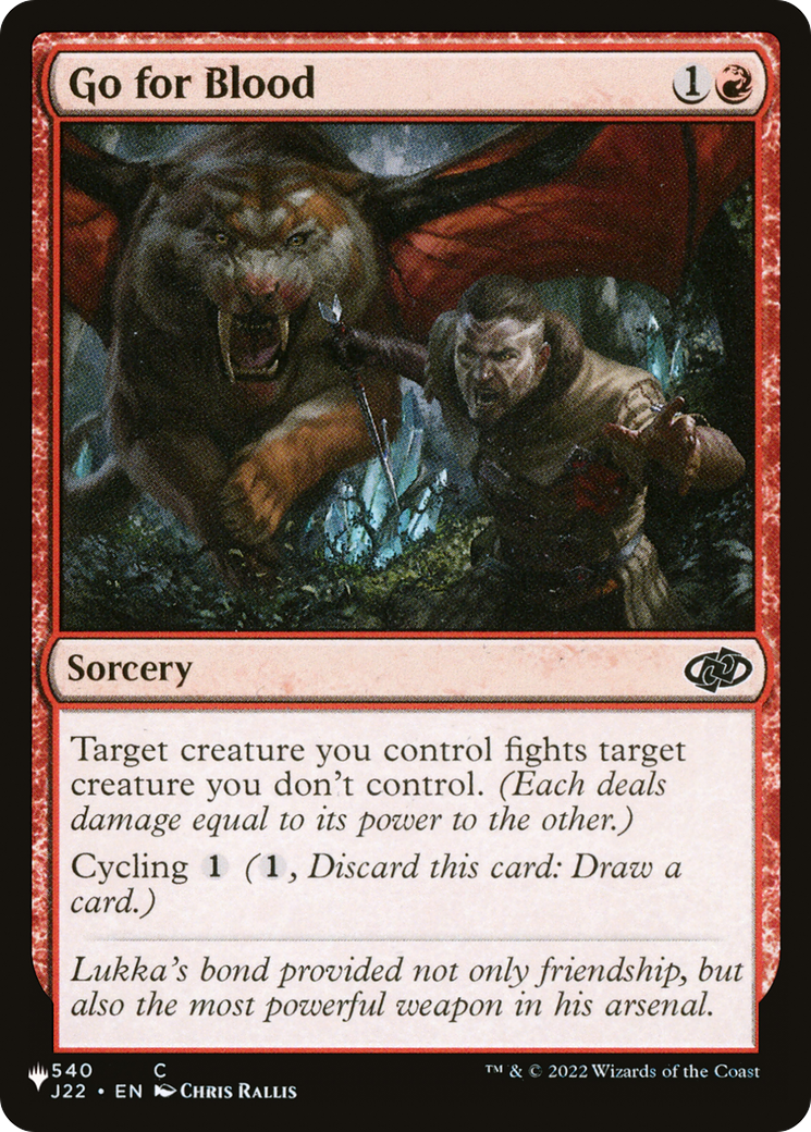 Go for Blood (J22-540) - The List