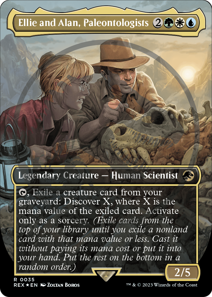Ellie and Alan, Paleontologists (Borderless) (035) Embossed Foil - Jurassic World Collection