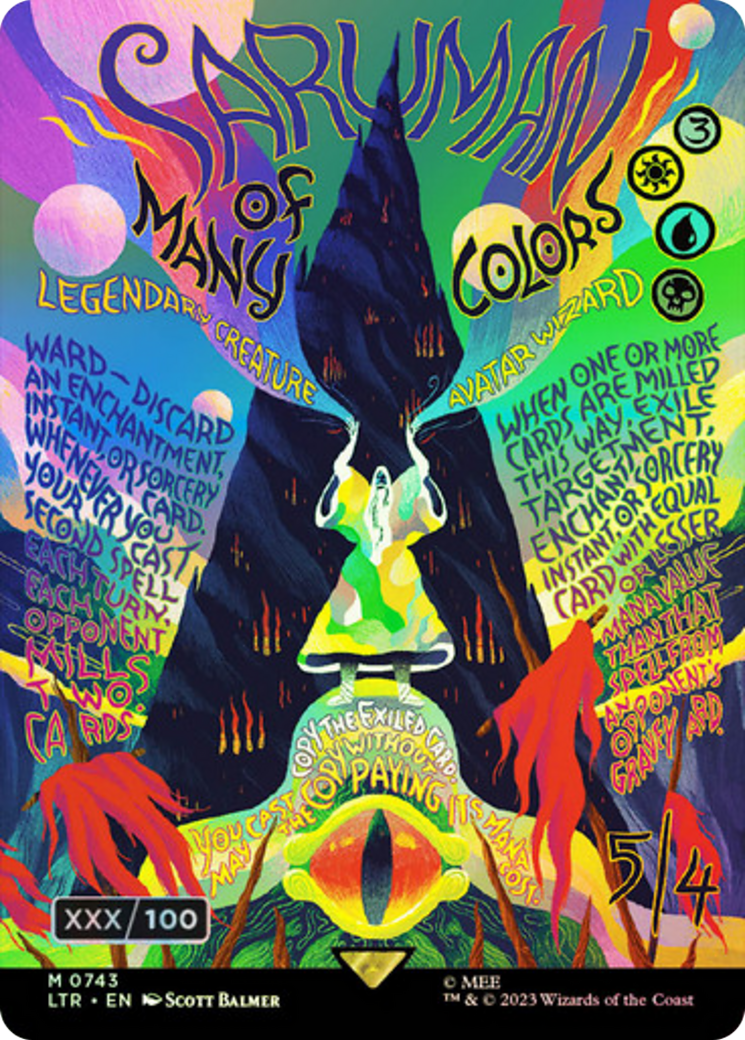 Saruman of Many Colors (Borderless Poster) (Serial Numbered) (743) Foil - The Lord of the Rings: Tales of Middle-earth