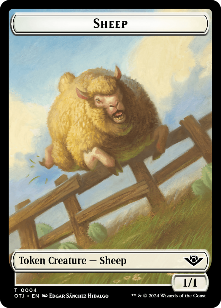 Treasure // Sheep Double-Sided Token [Outlaws of Thunder Junction Tokens] | Silver Goblin