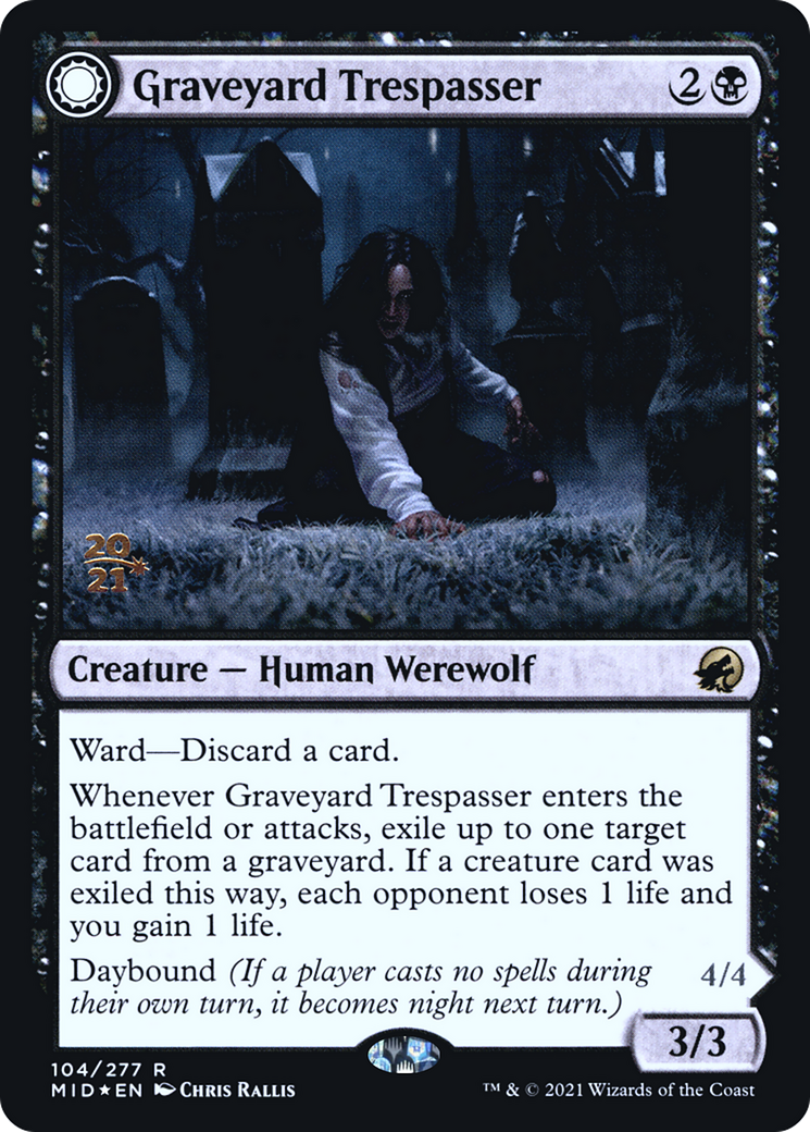 Graveyard Trespasser // Graveyard Glutton (104s) Foil - Innistrad: Midnight Hunt Promos
