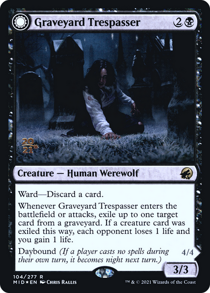 Graveyard Trespasser // Graveyard Glutton (104s) Foil - Innistrad: Midnight Hunt Promos