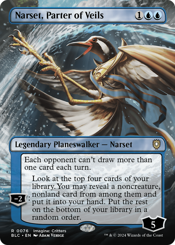 Narset, Parter of Veils (Borderless) (076) - Bloomburrow Commander