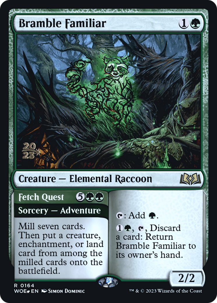 Bramble Familiar // Fetch Quest [Wilds of Eldraine Prerelease Promos] | Silver Goblin