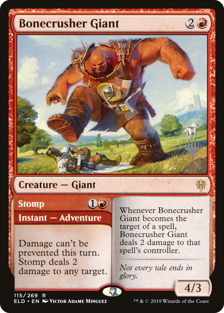 Bonecrusher Giant // Stomp (115p) - Throne of Eldraine Promos