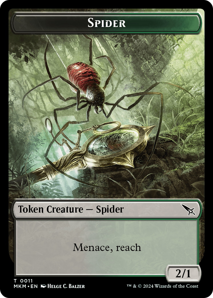 Thopter (0020) // Spider Double-Sided Token [Murders at Karlov Manor Tokens] | Silver Goblin