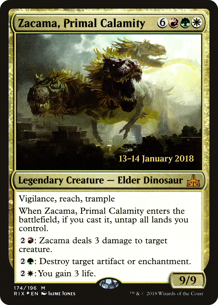 Zacama, Primal Calamity [Rivals of Ixalan Prerelease Promos] | Silver Goblin