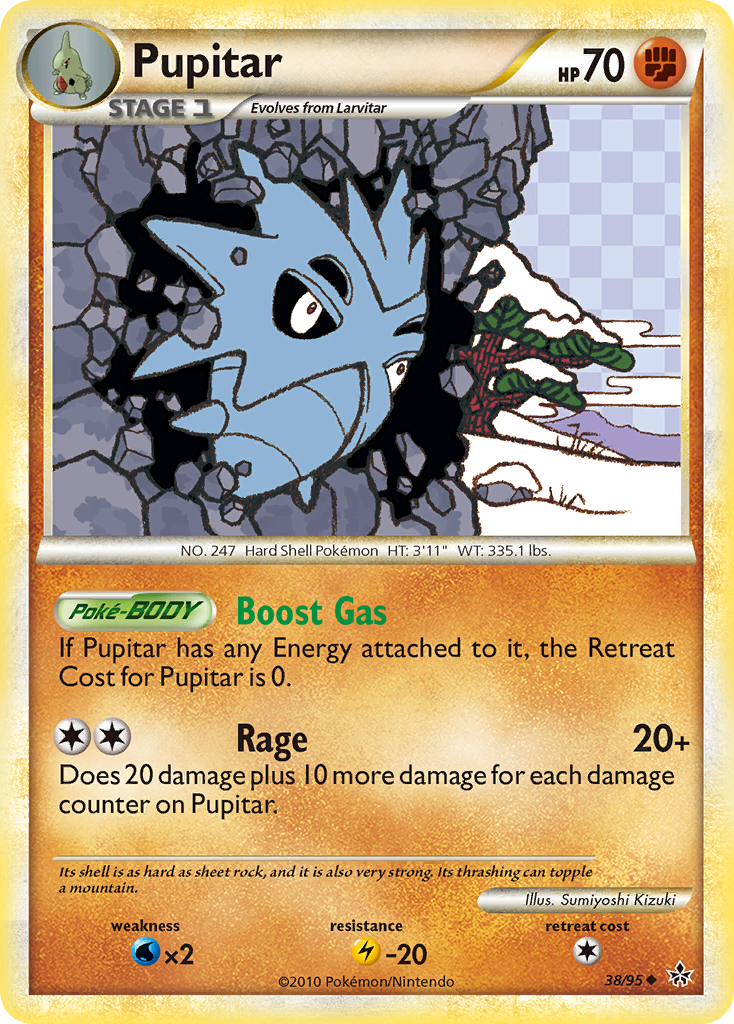 Pupitar (38/95) [HeartGold & SoulSilver: Unleashed] | Silver Goblin