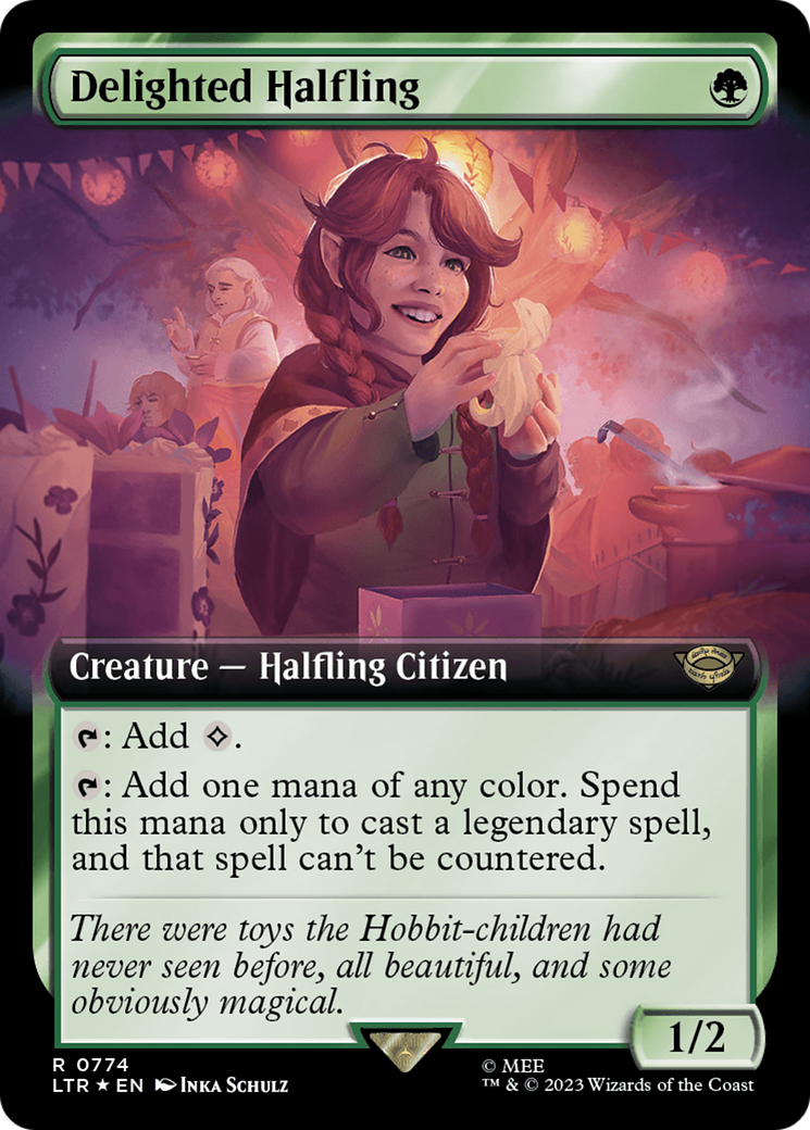 Delighted Halfling (Extended Art) (774) Foil - The Lord of the Rings: Tales of Middle-earth